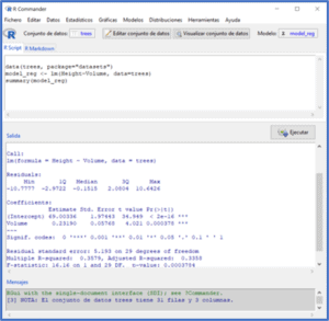 Regression model diagnostics - R-Commander's interface